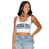 Georgia Tech White Crop Tank Top