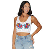 Kansas Jayhawks Sunglasses White Crop Tank Top