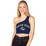 George Washington University Navy One Shoulder Top