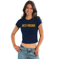 West Virginia Mountaineers Navy Embroidered Baby Tee