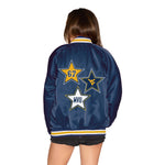 West Virginia Mountaineers Satin Letterman Bomber Jacket