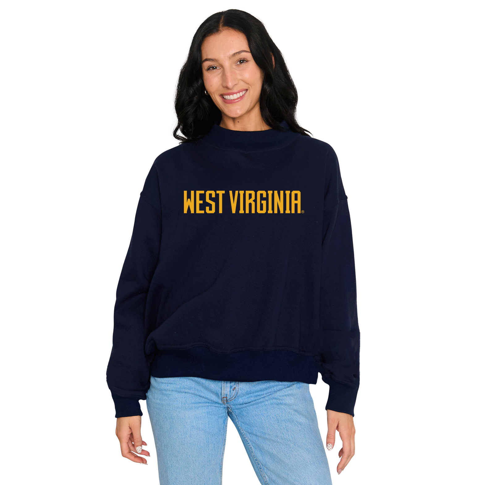 West Virginia Mountaineers Mock Neck Sweatshirt