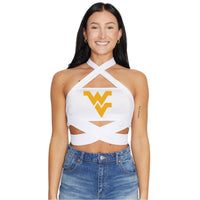 West Virginia Mountaineers White Multi Way Bandeau Top