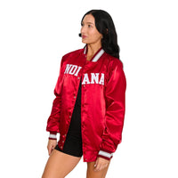 Indiana Hoosiers Satin Letterman Bomber Jacket