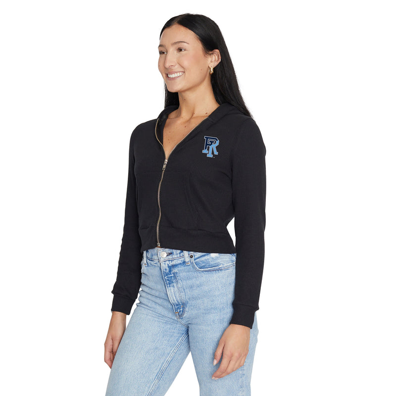 Rhode Island Rams Waffle Knit Zip Up Hoodie