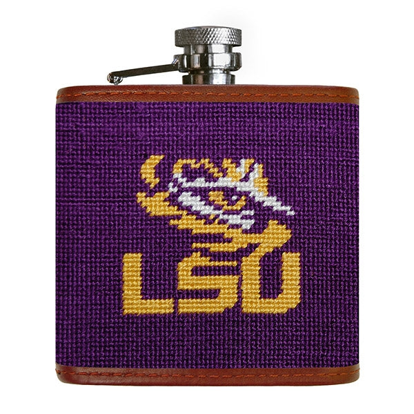 Louisiana State LSU Needlepoint Flask