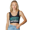 Michigan State Black Crop Tank Top