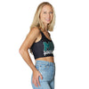Michigan State Black Crop Tank Top