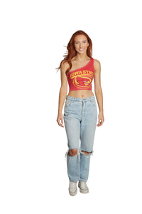 Iowa State Red One Shoulder Top