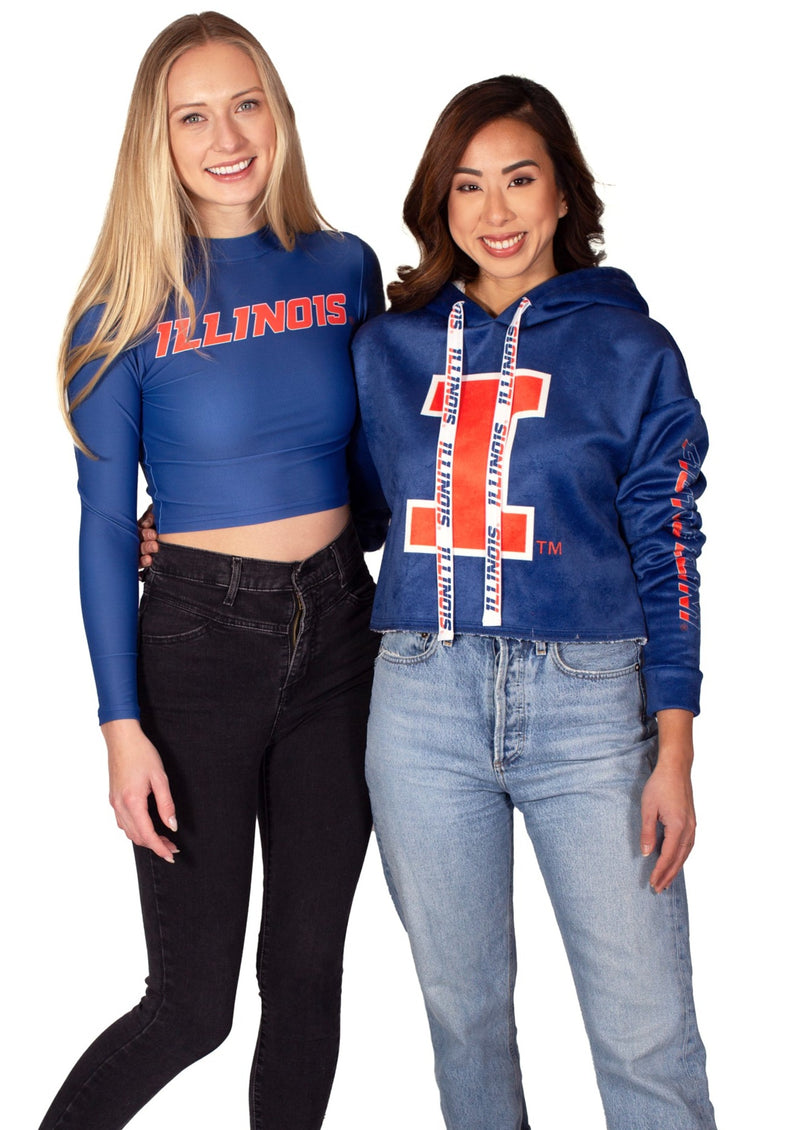 Illinois Fighting Illini Navy Mock Neck Top