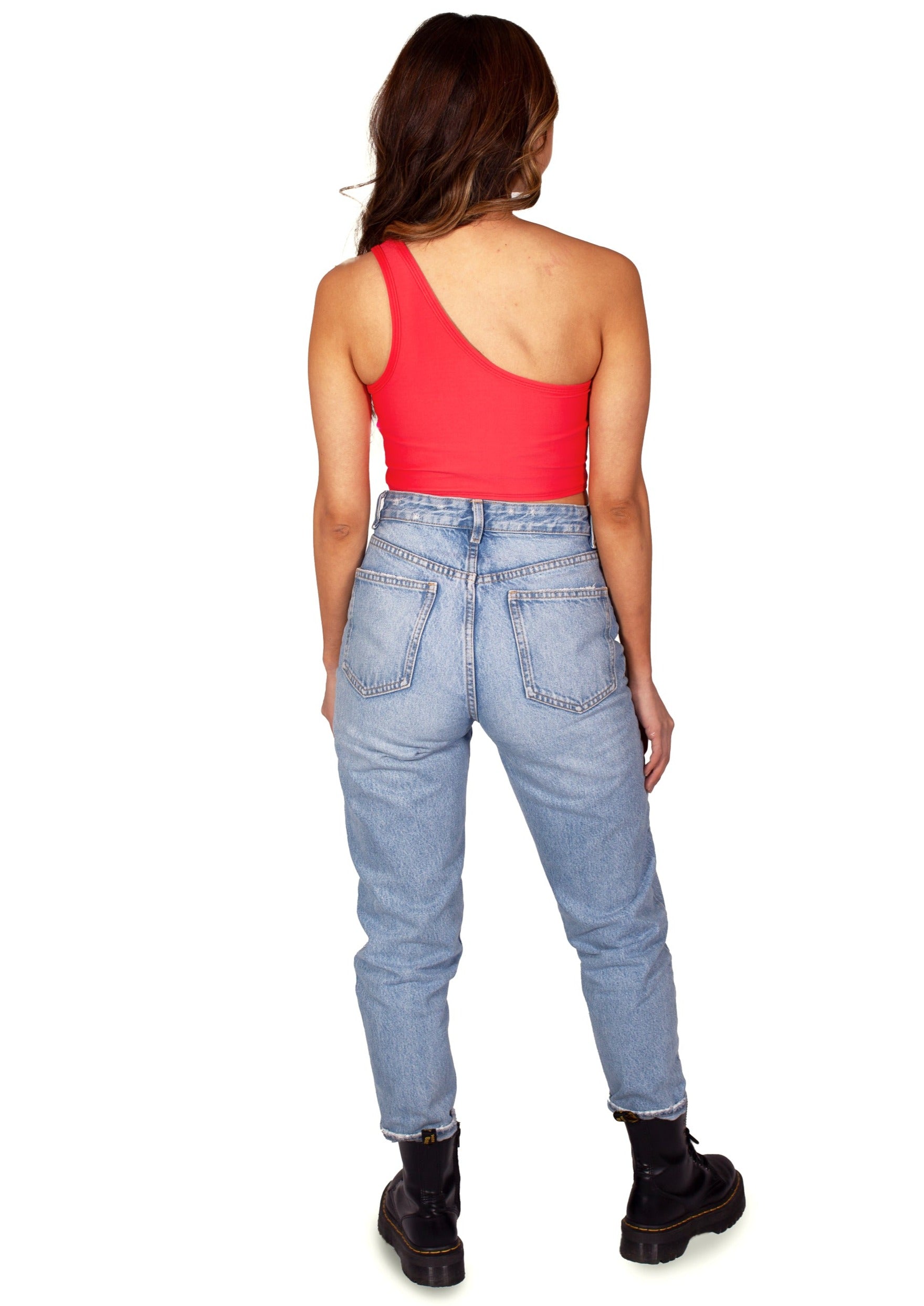 Tampa Spartans Red One Shoulder Top