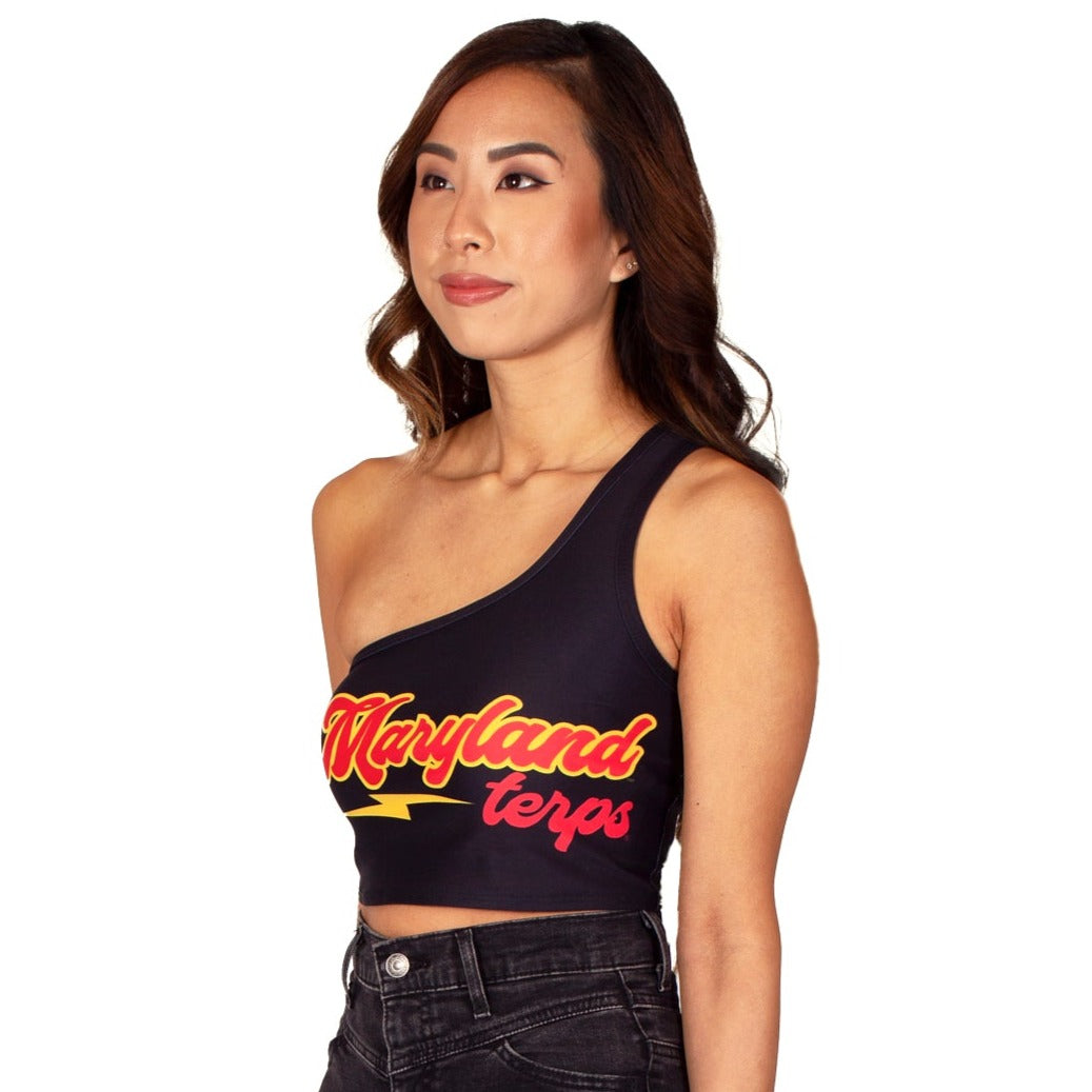 Maryland Terps Lightning One Shoulder Top – lojobands