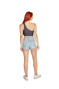 SMU Mustangs Lightning One Shoulder Top