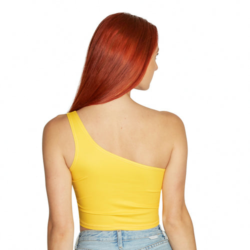 Maryland Terps Yellow One Shoulder Top