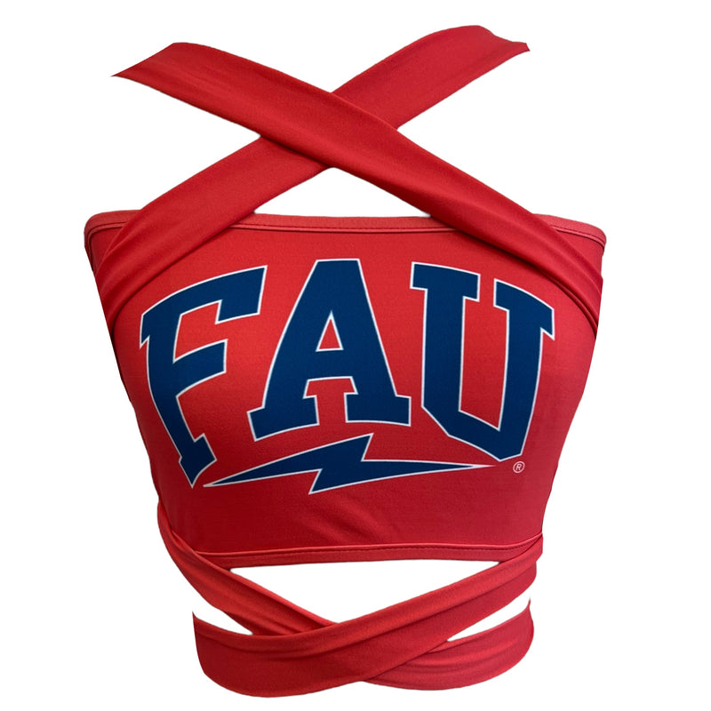 Florida Atlantic Owls Red Multi Way Bandeau Top