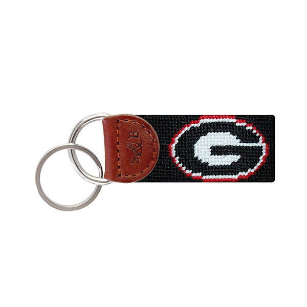 Georgia Black Needlepoint Key Fob - lo + jo, LLC