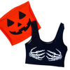 Skeleton Black Crop Tank Top