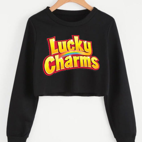 Lucky Charmed Black Crewneck