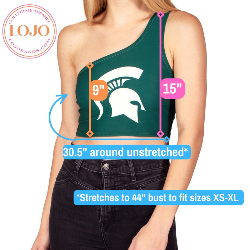 Michigan State Green One Shoulder Top