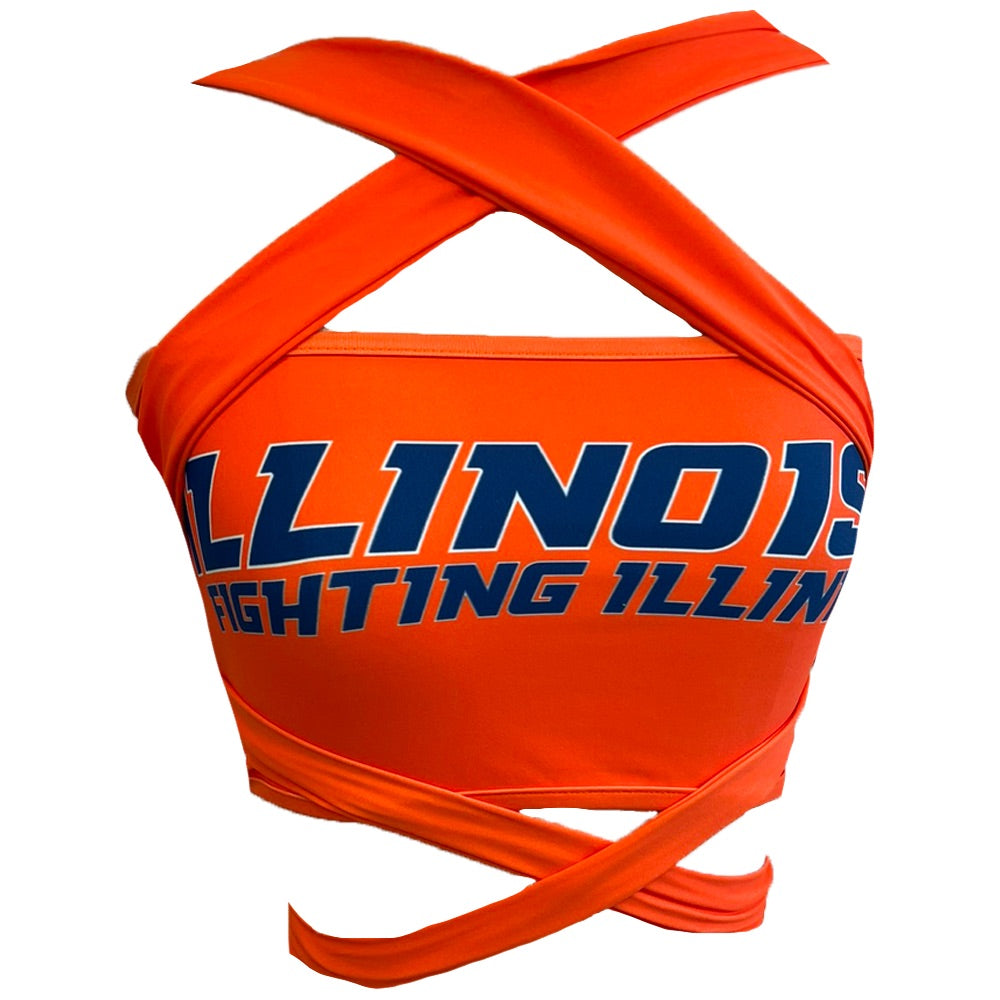 Illinois Fighting Illini Orange Multi Way Bandeau Top