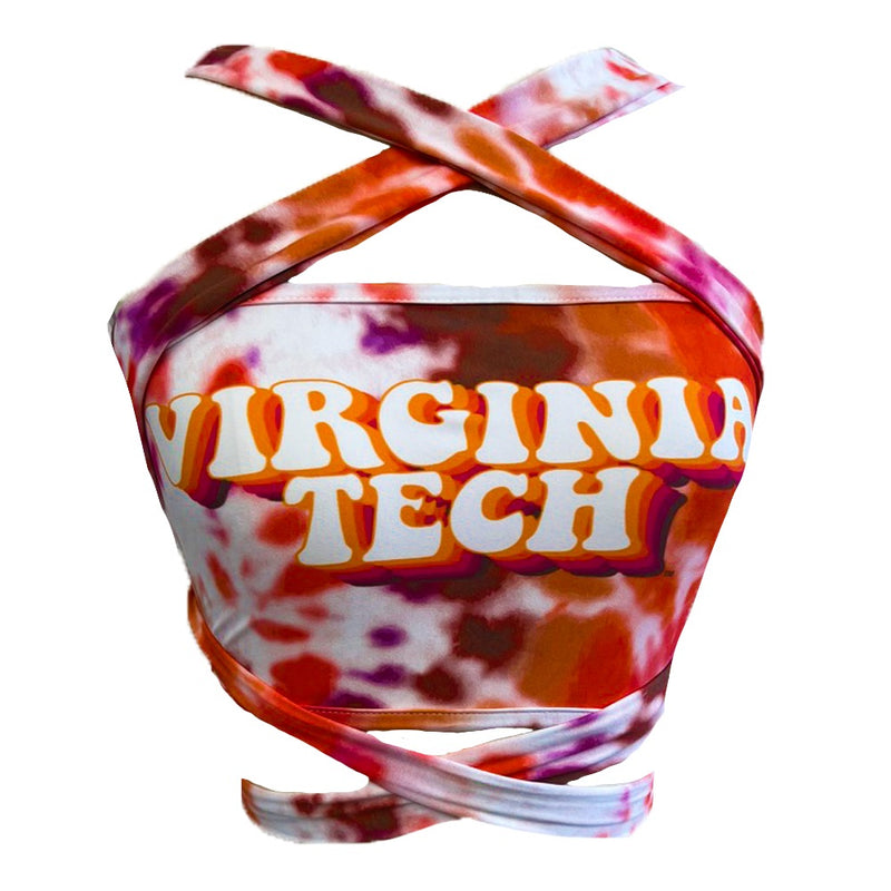 Virginia Tech Tie Dye Multi Way Bandeau Top