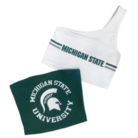 Michigan State Stripe One Shoulder Top
