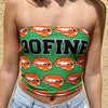 Green 30Fine Lips All Over Tube Top