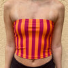 Maroon & Orange Striped Tube Top
