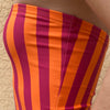 Maroon & Orange Striped Tube Top