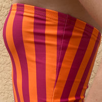 Maroon & Orange Striped Tube Top