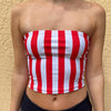 Red & White Striped Tube Top
