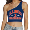Illinois Fighting Illini Navy One Shoulder Top