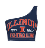 Illinois Fighting Illini Navy One Shoulder Top