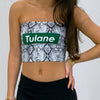 Tulane Snakeskin Tube Top