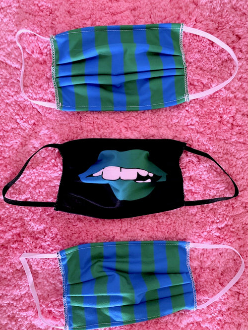 Blue and Green Ombre Lips Mask