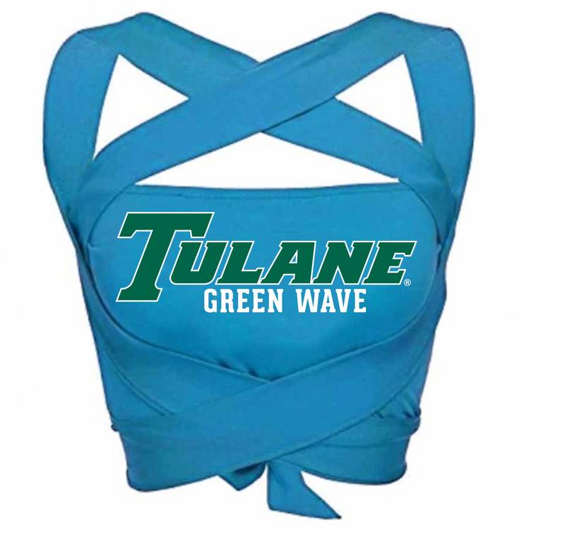 Tulane Light Blue Multi Way Bandeau Top
