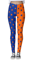 Orange & Blue Split Star Leggings