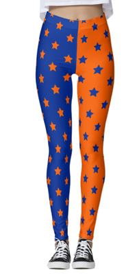 Orange & Blue Split Star Leggings