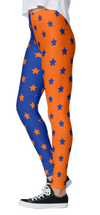 Orange & Blue Split Star Leggings