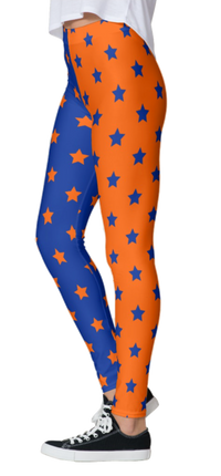 Orange & Blue Split Star Leggings