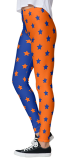 Orange & Blue Split Star Leggings