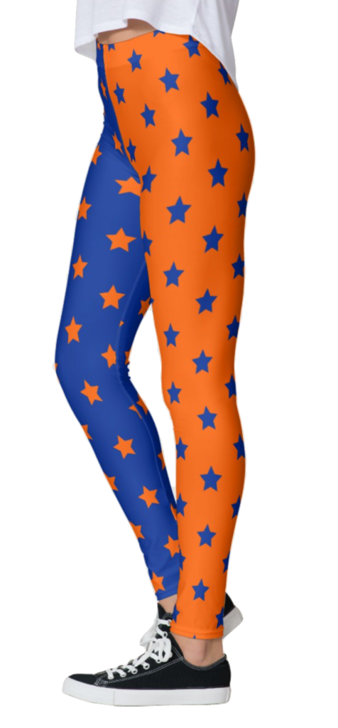 Orange & Blue Split Star Leggings