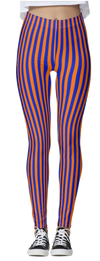 Orange & Purple Thin Striped Leggings