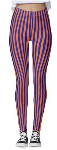 Orange & Purple Thin Striped Leggings