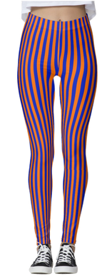 Orange & Purple Thin Striped Leggings