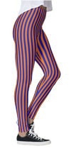 Orange & Purple Thin Striped Leggings