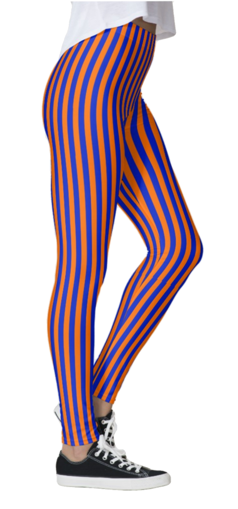 Orange & Purple Thin Striped Leggings