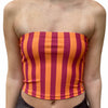 Maroon & Orange Striped Tube Top