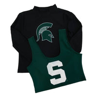 Michigan State Black Mock Neck Top