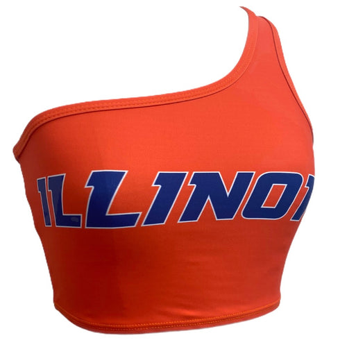Illinois Fighting Illini Orange One Shoulder Top
